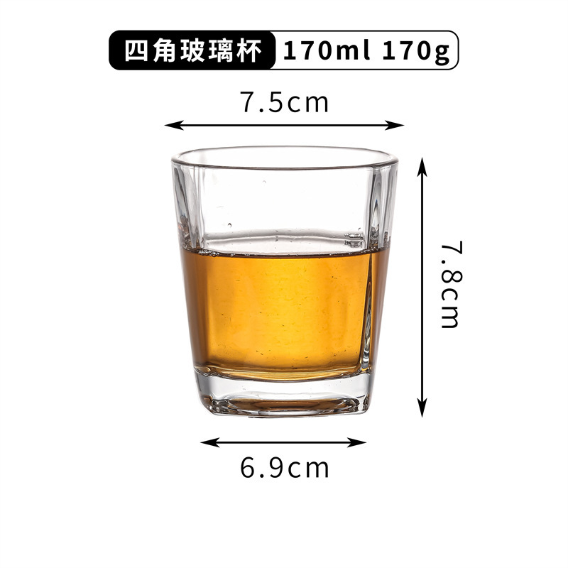 KTV bar copa de vino templado taza octogonal engrosada Fondo vaso de cerveza vaso de vino blanco taza de agua taza de té pequeña copa de vino