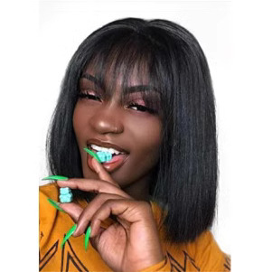 Peluca de pelo corto de las mujeres nueva moda Peluca de cabeza completa de fibra química cabeza de onda completa superior de pelo corto Peluca de cabeza BOBO