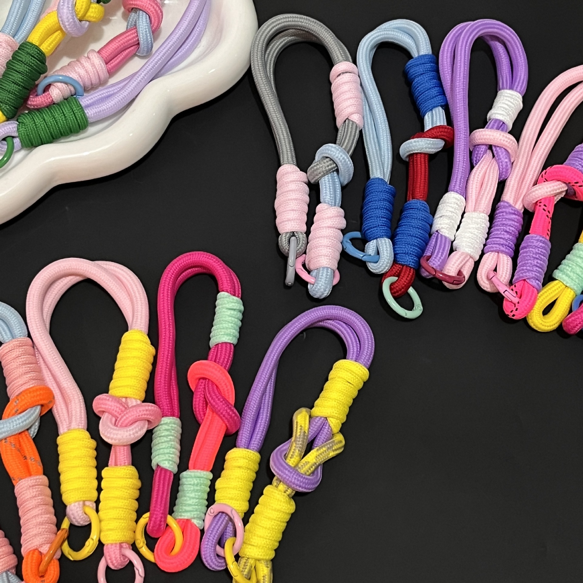 Slip-on Clasp Closure Type 1 Piece Polyester Color Block Slip-on Bag Charms