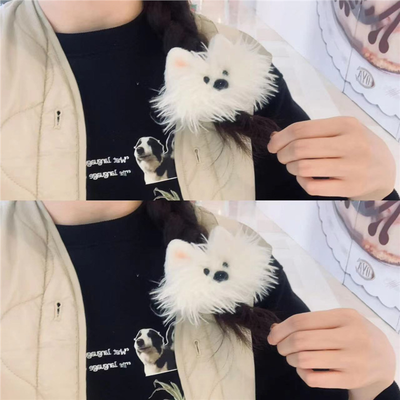 ウエストハイランドヘアクリップ、かわいいぬいぐるみ子犬、ポメラニアン、サモエド、前髪クリップ、サイドクリップ、BBクリップ|undefined