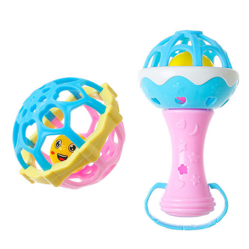 Baby toy hand rattle teether can be boiled for early childhood education newborn 0-6-12 months baby boy and girl