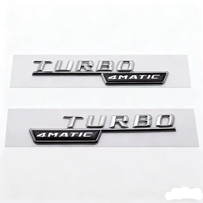 Suitable for Mercedes-Benz Turbo: Body sticker - turbo-4matic-silver-pair-three-dimensional
