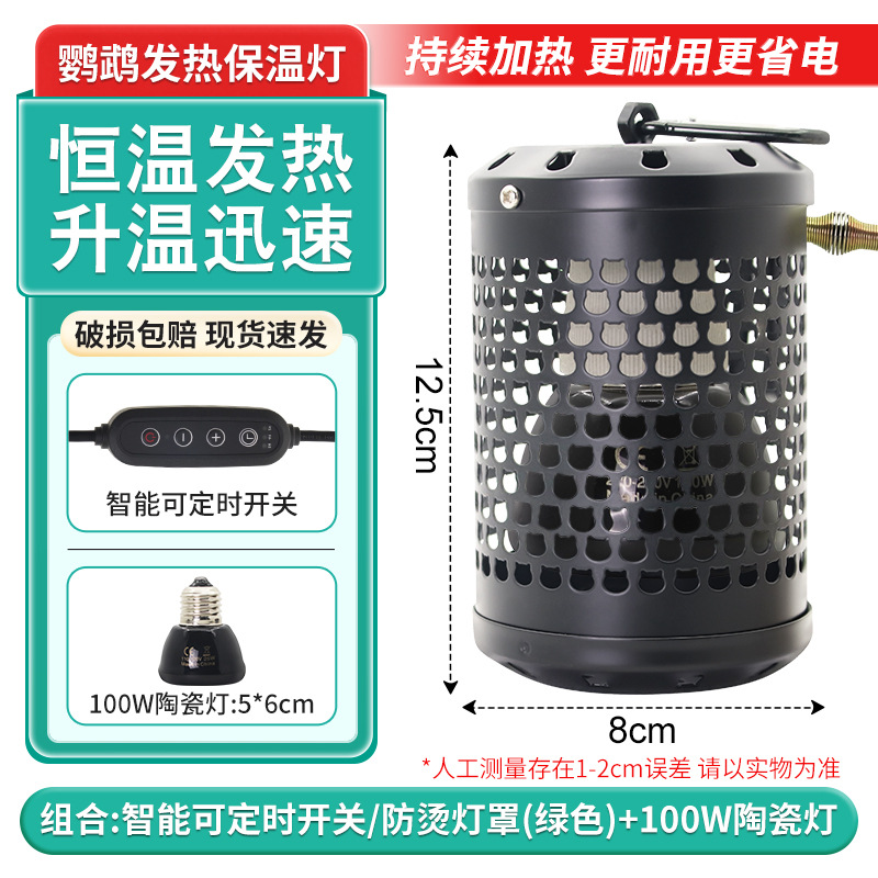 Pantalla de interruptor de tiempo negro + lámpara de cerámica de 100W