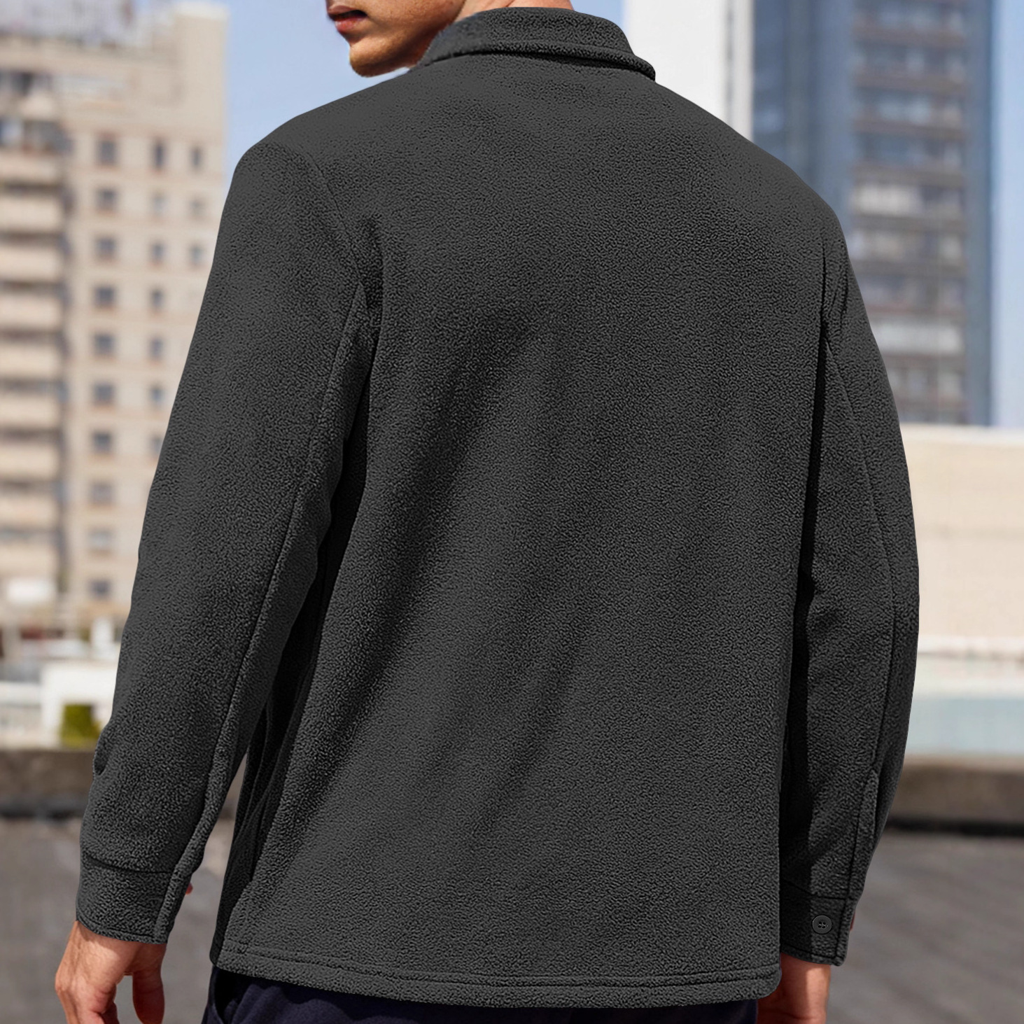 26 European And American Cross-border Heavyweight Men's Clothing, Fleece-lined Workwear, Long-sleeved Outdoor_voghion.com