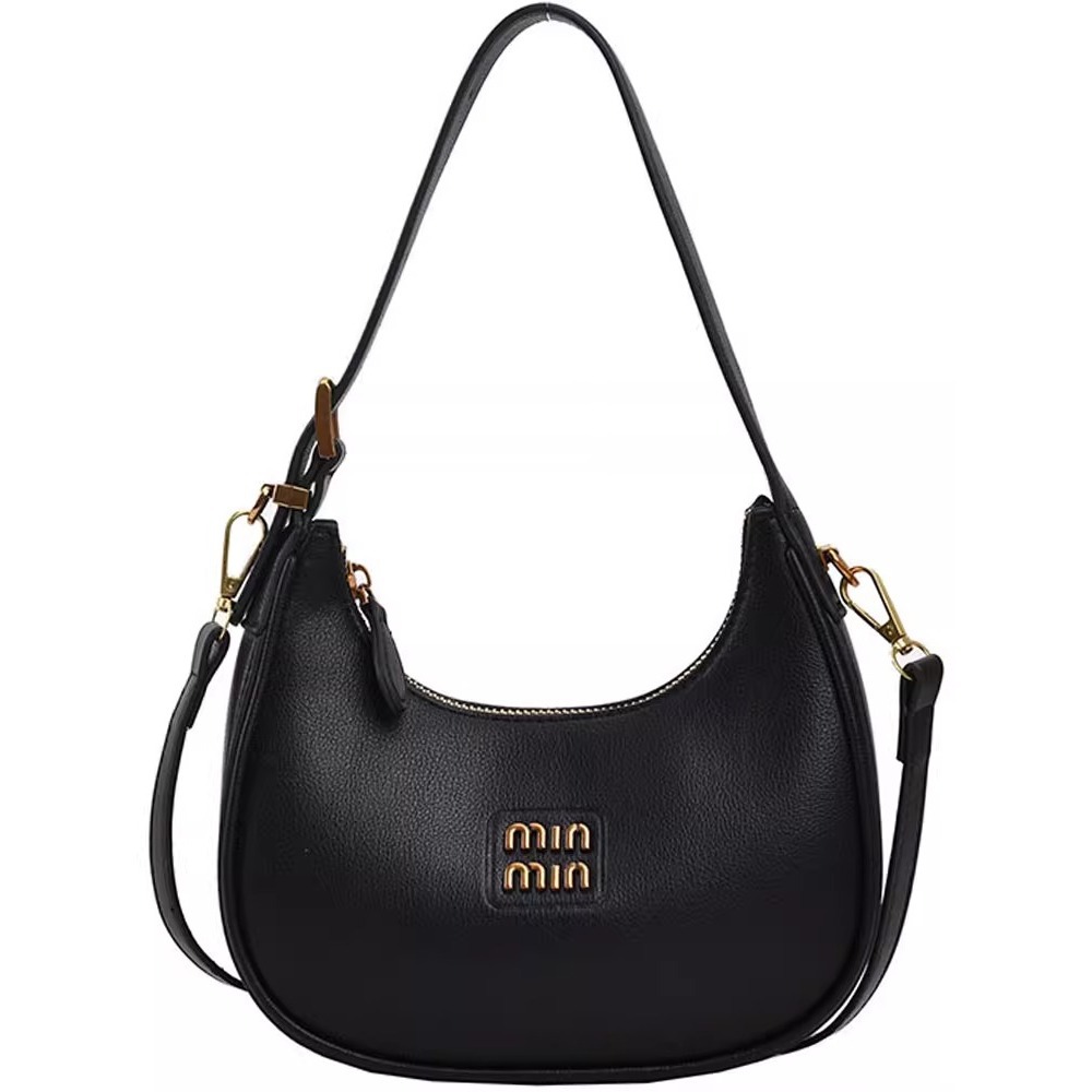 Bolso pequeño para mujer 2025 nueva bolsa de media luna bolsa de bola de masa de otoño e invierno bolso de mensajero negro de viaje bolso de la axila de mano