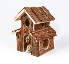 Cross-border hamster bark castle set tunnel toy solid wood ladder pipe chewing molar combination landscaping supplies