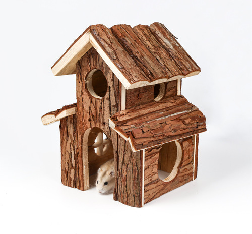 Cross-border hamster bark castle set tunnel toy solid wood ladder pipe chewing molar combination landscaping supplies