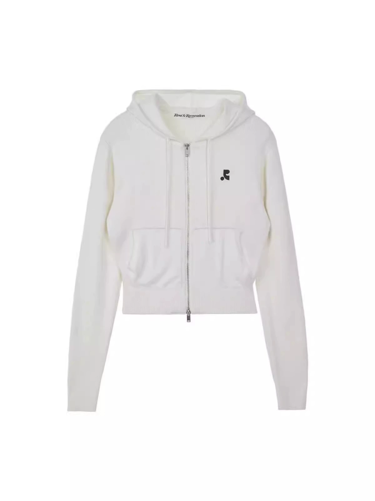 Hoody, knitted sweater with zipper, jacket