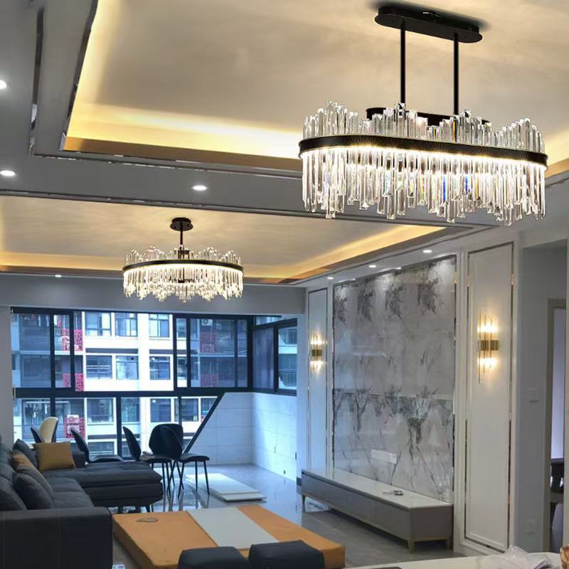 现代简约意式轻奢水晶灯2025新款大气餐厅主灯高级感灯具客厅吊灯