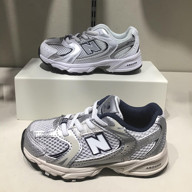 高版本NB530儿童运动跑步女童小童网面透气松紧带鞋子软底童鞋|undefined