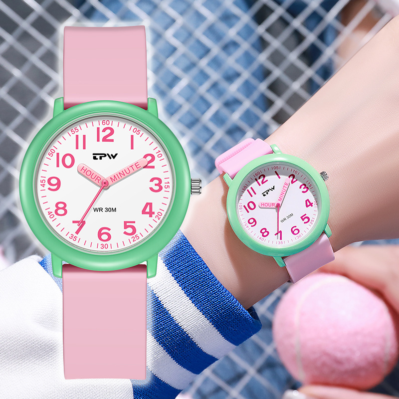 Cute Soft Girl Jelly Watch Girl Simple White Youth Campus College Style High-Looking Exam Watch