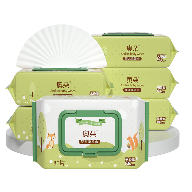 Toallitas de bebé 80 bombeo 60 bombeo bebé recién nacido niños tejido húmedo con tapa bolsa grande tejido húmedo fábrica al por mayor