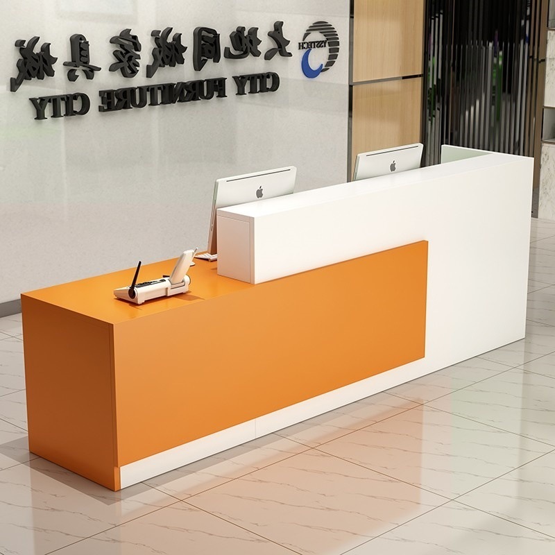 吧台收银台店铺小型美容院柜台简约现代商用吧台桌公司前台接待台|undefined