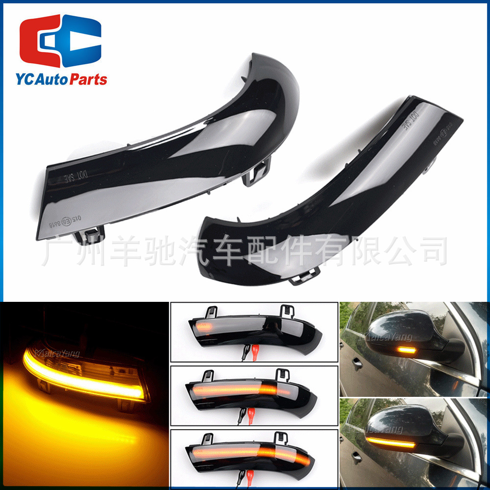 Aplicable a Volkswagen Golf 5 Jetta mk5 pa Sarang LED agua corriente espejo retrovisor Luz de señal giro