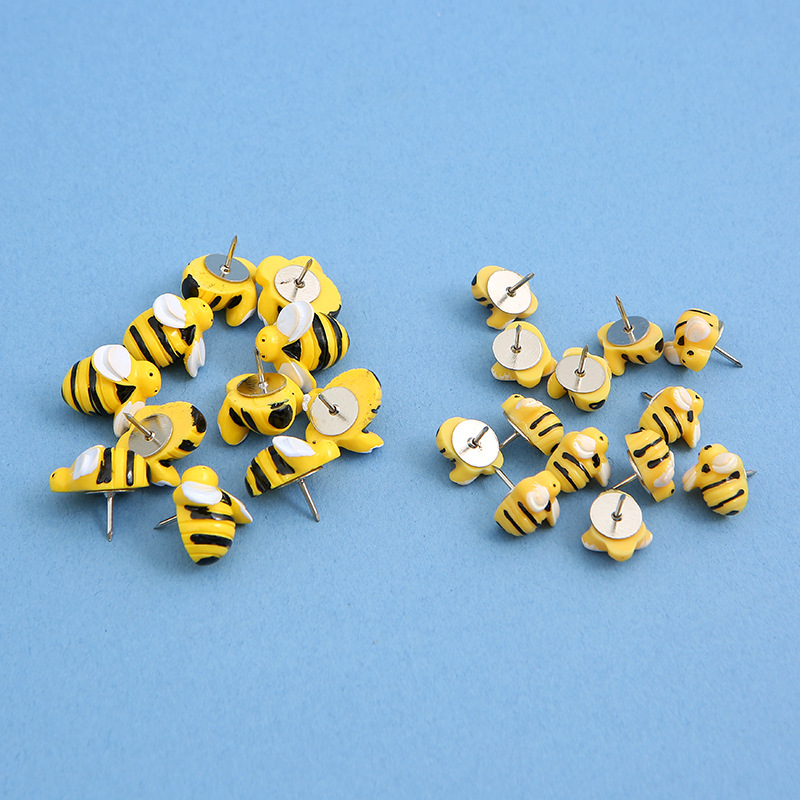 Cute Style Creative Cute Cartoon Bee Resin Pushpins Diy Decorative Pushpins 30 Pcs Boxed