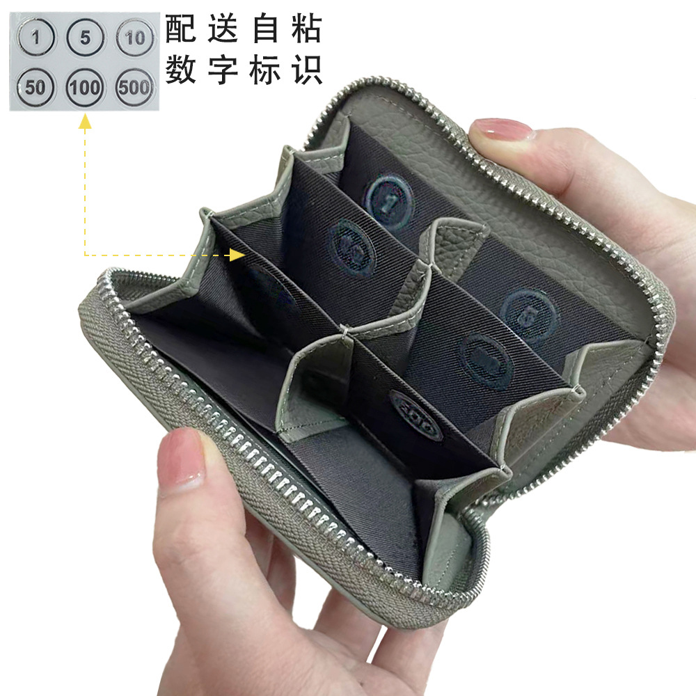 新しいショートコイン小銭入れ本革イン日本と韓国の小さな財布牛革ジッパーミニレディース財布クロスボーダー