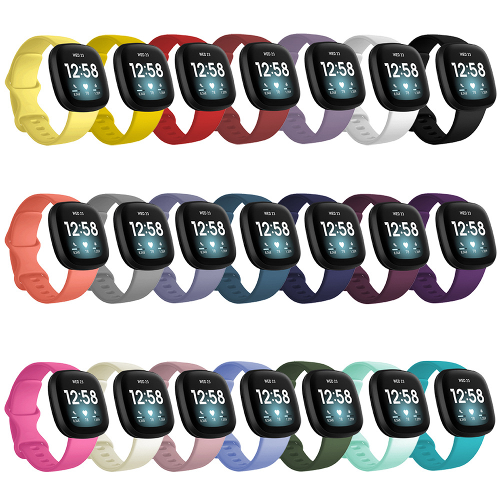 For Fitbit Versa3/Sense2 Silicone Strap Sense/Versa4 Official Monochrome Wristband Strap