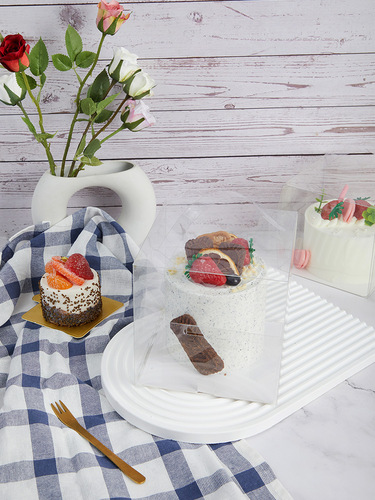 6-inch portable transparent disposable cake box 8-inch cut layer cake baking tiramisu dessert packaging box