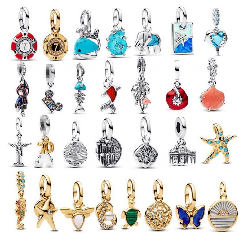 Cross-border bestseller Pandora S925 sterling silver pendant new starfish butterfly pendant beads DIY accessories