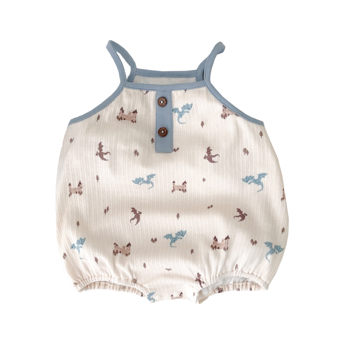 Traje pequeño de estilo occidental para bebés y niños pequeños 2025 verano nuevo estilo coreano bolso de pedo recién nacido ropa de protección solar traje de dos piezas