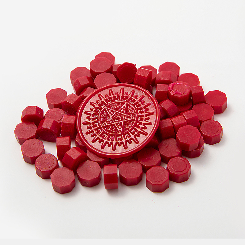 Cera de pintura al fuego, juego completo de sellos de pintura al fuego, octogonal, transparente, colorido, bolsa de colores mezclados, cera, venta al por mayor barata