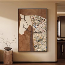 中古风客厅装饰画高级感电视玄关柜壁画法式美拉德沙发背景墙挂画