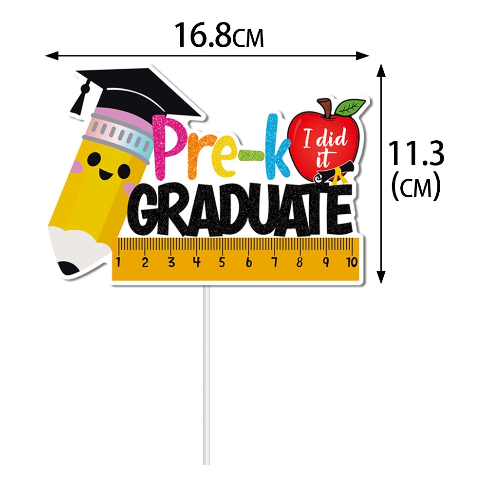 Decoración de fiesta de graduación de jardín de infantes europeo y americano tire bandera pastel Tarjeta de inserción ceremonia de graduación decoración de la pared tire bandera