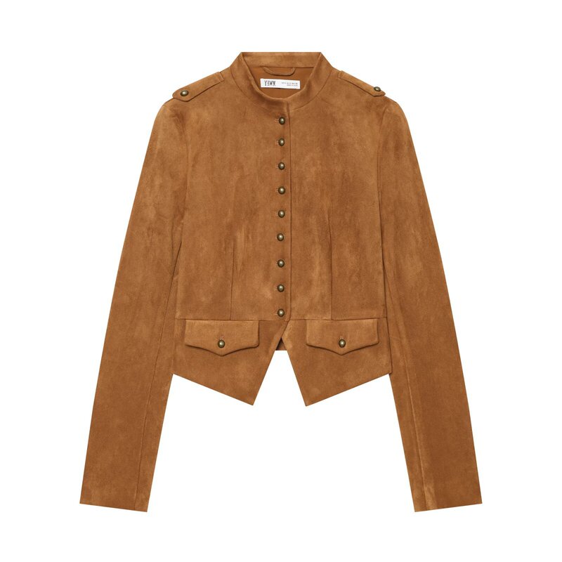 TAOP&ZA Women's Clothing 2026 Autumn New Fashionable and Versatile Short Buttoned Jacket 4344654