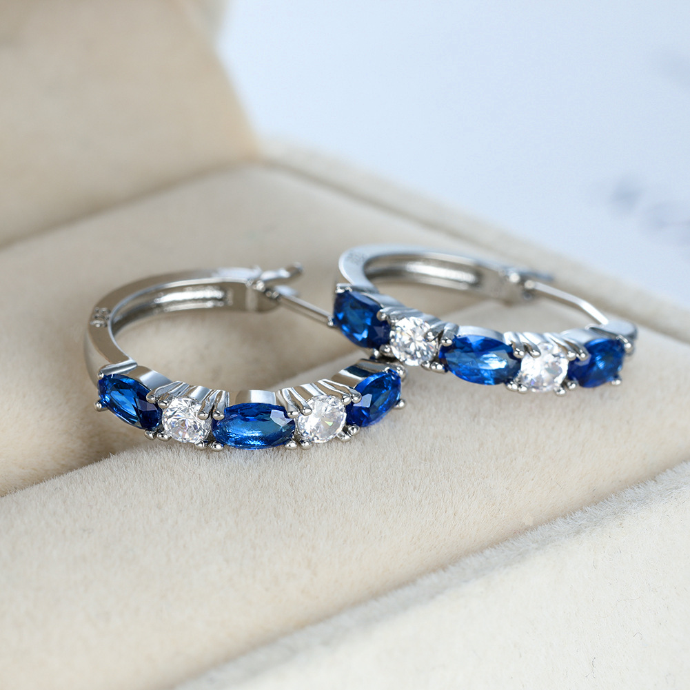 Fashion Geometric Copper Inlay Zircon Earrings 1 Piece