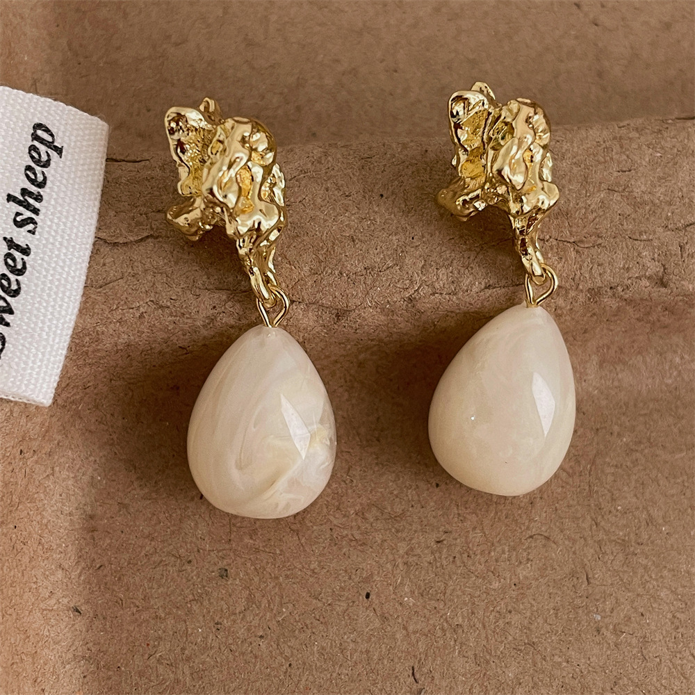 Drop Earrings Classification 1 Pair Simple Style Water Droplets Plating Acrylic Resin Drop Earrings