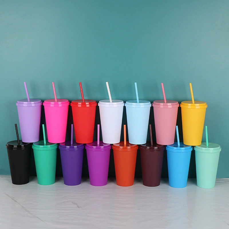 Трансграничные конфеты цвета сети красный горячий распродажа без рамки соломки чашки Американский пластик с крышкой соломки чашки для воды оптом
