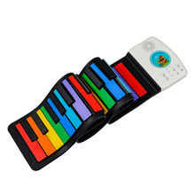 49键儿童手卷钢琴便携式折叠电子琴彩虹键位电钢琴儿童初学练习琴