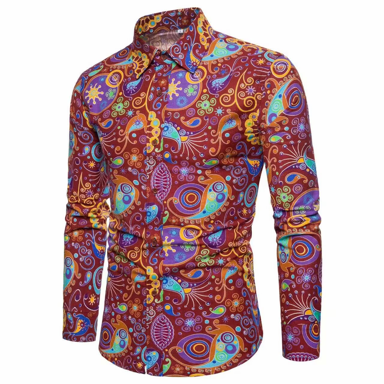 (Cross-border trading), long-sleeve for leisure, shirt, European style