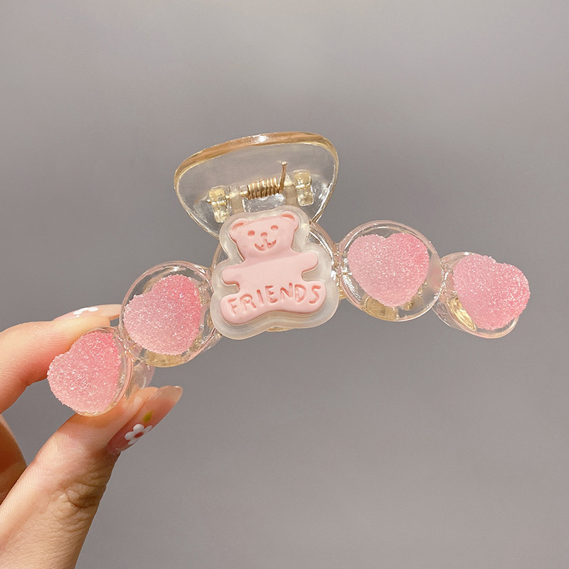10g Weight Sweet Fruit Heart Shape Flower Resin Hair Claws