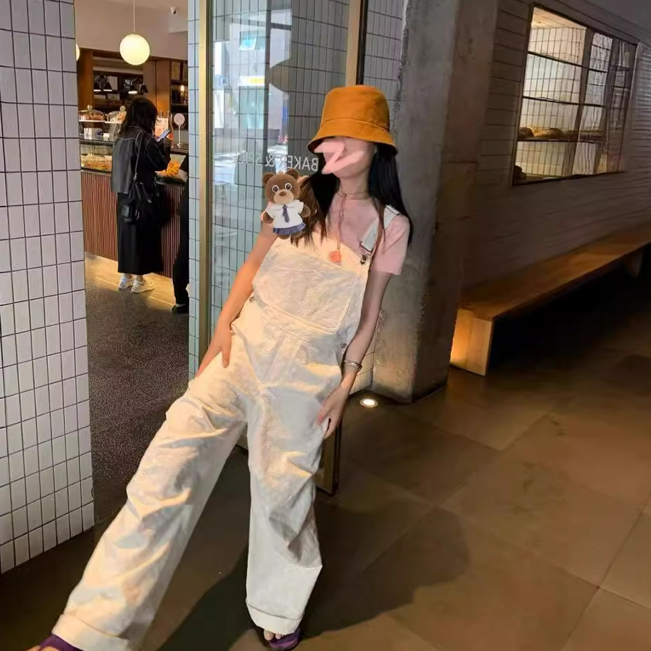 재고 여성용 레이스 자수 빈티지 소녀의 여름 작업복 슬림핏 느슨한 여름 스트레이트 바지 여성