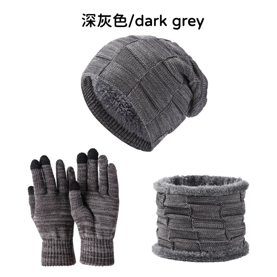 Wholesale Plus Velvet Thick Hat Neck Gloves Three-piece Set