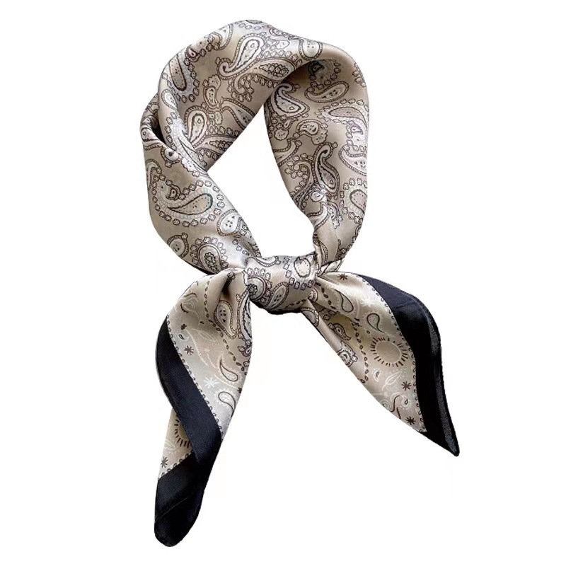 Primavera y otoño 70 bufandas cuadradas bufandas de seda con camisas trajes bufandas delgadas accesorios clásicos de flores de anacard moda bufandas