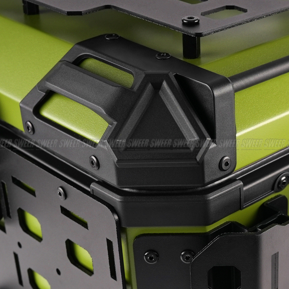45L Motorcycle Aluminum Alloy Tail Box Foldableing Armor New Aluminum Alloy Quick Release Waterproof and Anti-Collision Trunk