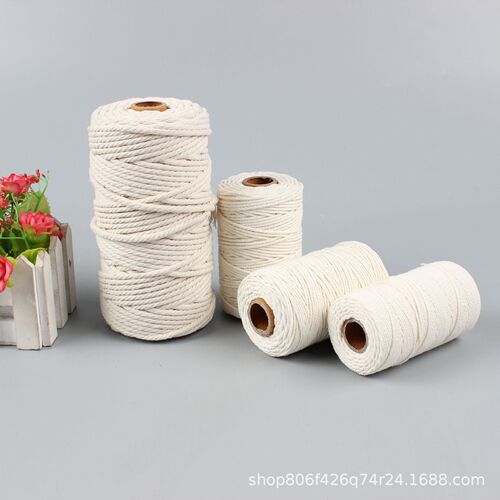 Handmade DIY dual-colored twisted cotton rope, black tag thin cotton rope for zongzi