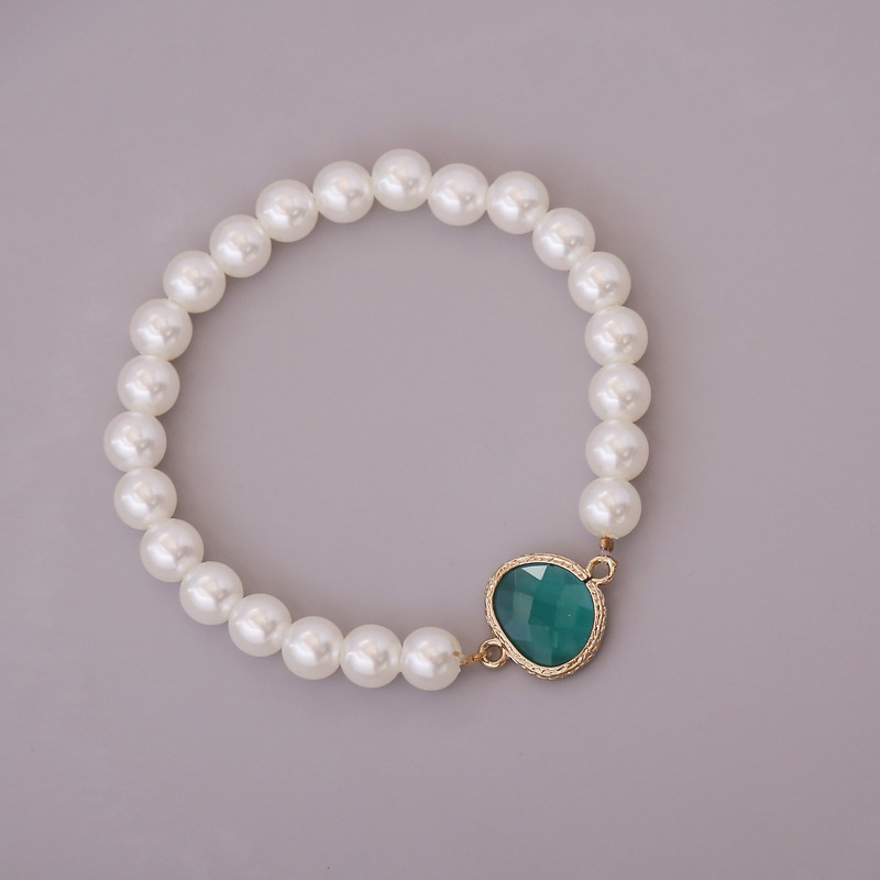 Nihaojewelry retro glass pearl elastic adjustable bracelet Wholesale jewelry
