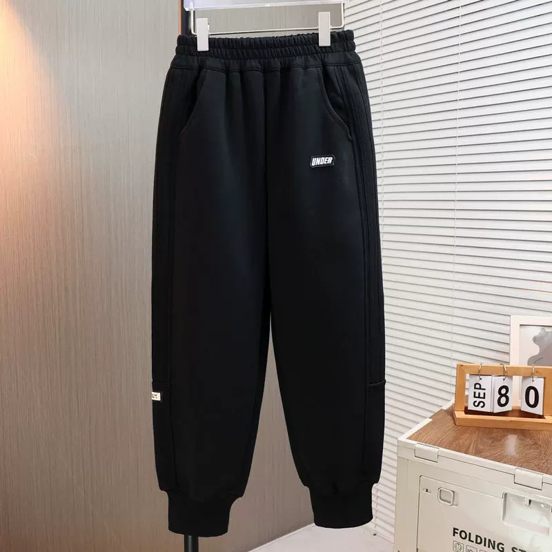 男童秋新款休闲卫裤2024儿童韩版中大童宽松运动裤男孩春秋针织裤