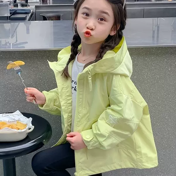 Girls' Coat Spring and Autumn 2026 New Fashionable Cotton-Padded Thickened Parka for Older Girls in Autumn