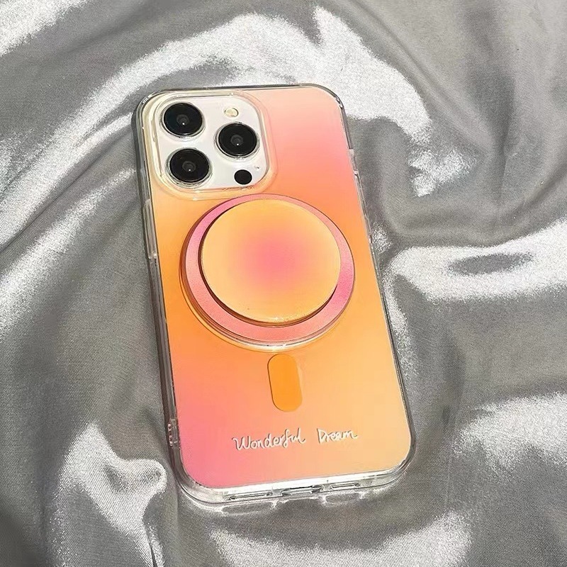 Nicho ins Sunset gradiente magnético soporte para iPhone13 funda para teléfono móvil 15ProMax Apple 14P hembra 12