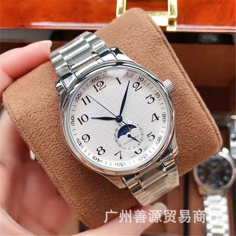 Langjia Men's Watch Famous Craftsman Moon Phase Classic Series Automatic Mechanical Watch Women's Business Famous Watch Steel Band in stock