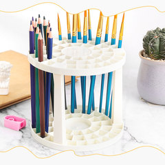 Multi-functional 49-Hole Pen Holder for Paintbrushes & Makeup Brushes, Desktop Organizer for Small Items