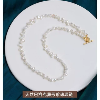 天然巴洛克错位花瓣珍珠项链节日踏春OT扣小米珠颈链异性锁骨链