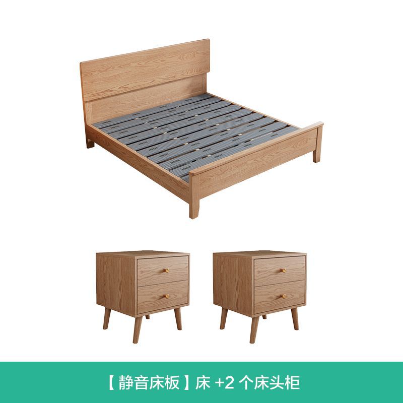 Cama de madera sólida de cera blanca de Fanyi 1.8m cama doble cama principal 1.2m 1.35m 1.5m simple cama de almacenamiento