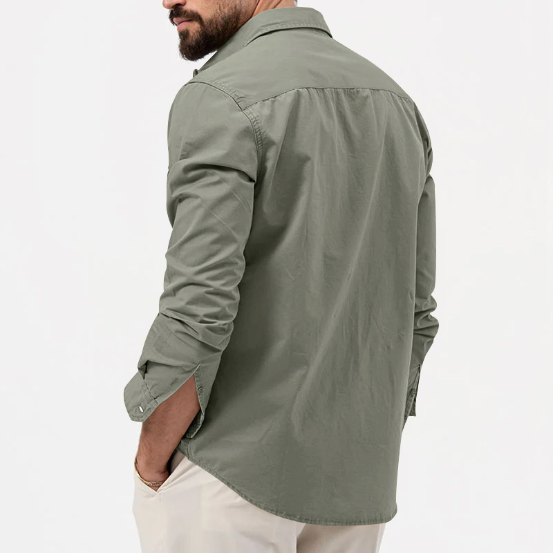 2024 New Men's Shirt Multi Pocket Casual Long Sleeve Top for Men_senzul.com