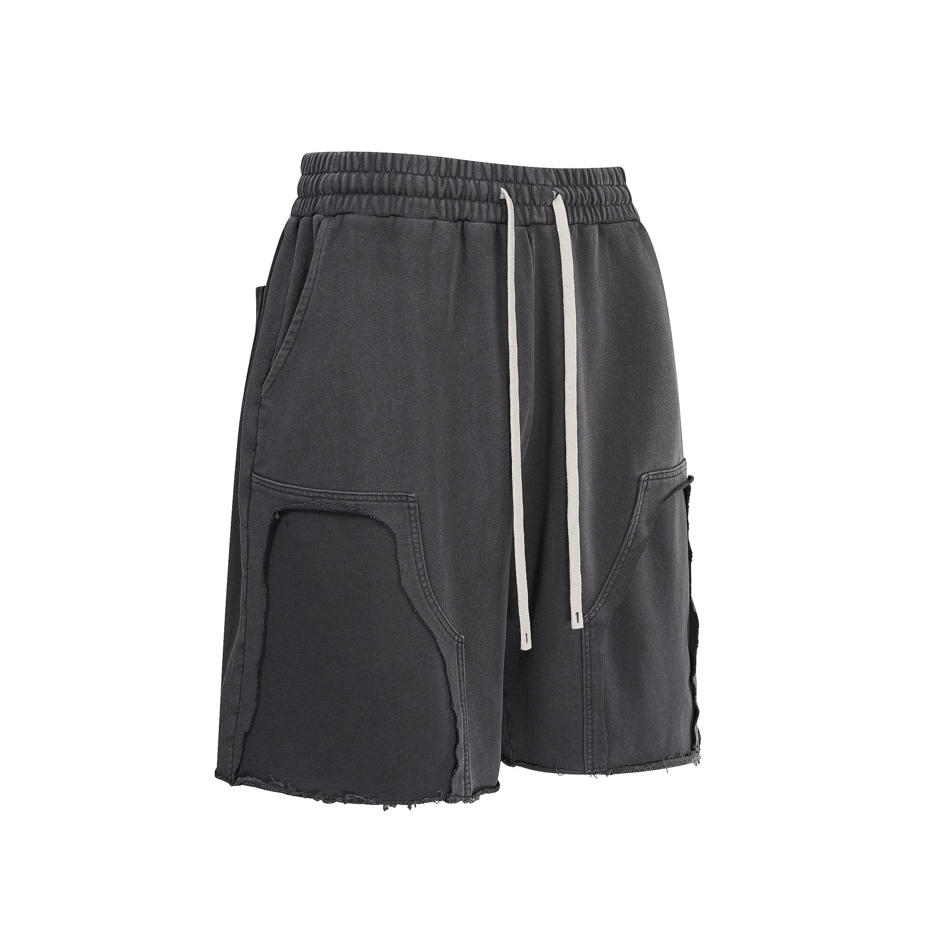 Pantalones cortos deportivos de hombre de verano sueltos y cómodos, pantalones cortos de hombre casuales, tendencia versátil, lavado con agua para hacer pantalones viejos.