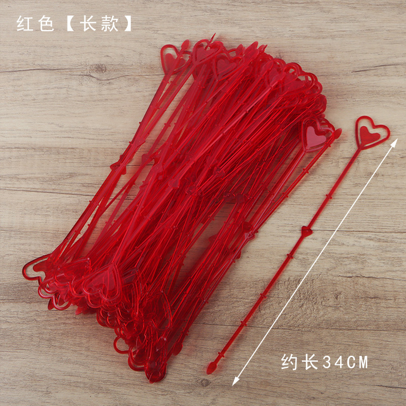 Fábrica en stock al por mayor material de embalaje de la flor tarjeta de plástico palo pollo corazón palo tarjeta de plástico Tarjeta de clip de plástico flor palo